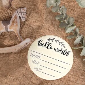 Hello World Baby Announcement Disc